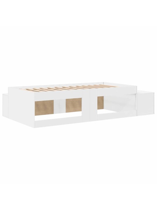 Gultas ar uzglabāšanas vietu balts 234 x 103 x 53.5 cm