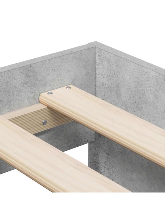 Gultas ar uzglabāšanas vietu betona pelēks 234 x 103 x 53.5 cm