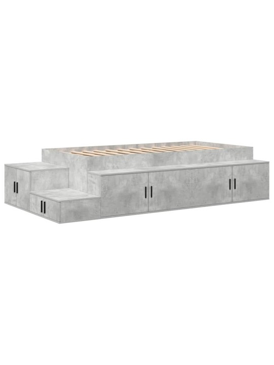 Gultas ar uzglabāšanas vietu betona pelēks 234 x 103 x 53.5 cm