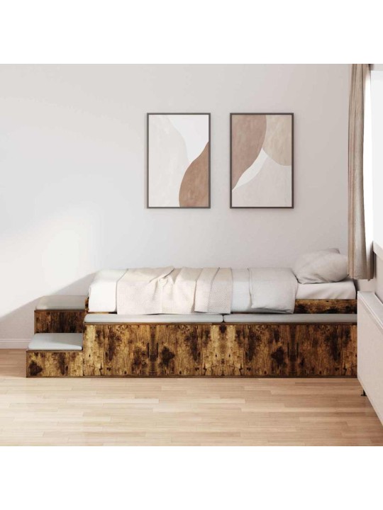 Gultas ar uzglabāšanas vietu dūmaka ozols 234 x 103 x 53.5 cm