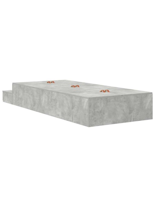 Gultas ar uzglabāšanas vietu betona pelēks 236.5 x 80 x 31.5 cm