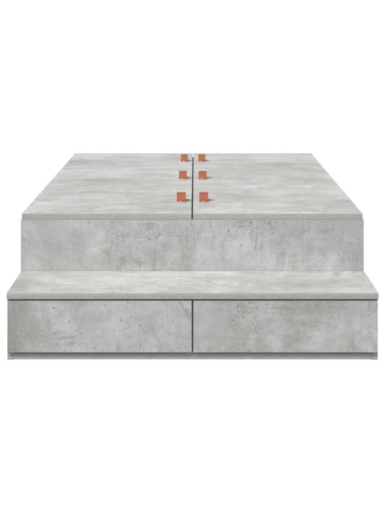 Gultas ar uzglabāšanas vietu betona pelēks 236.5 x 90 x 31.5 cm