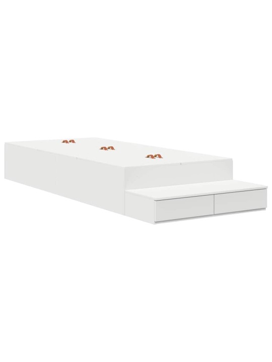 Gultas ar uzglabāšanas vietu balts 236.5 x 90 x 31.5 cm