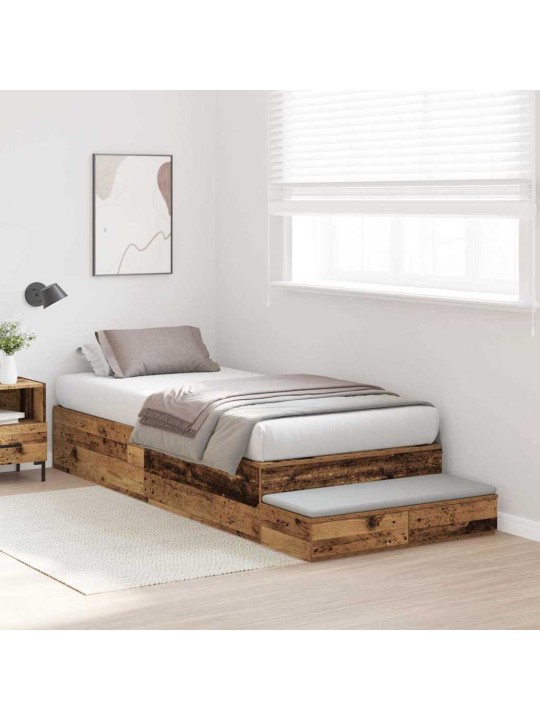 Gultas ar uzglabāšanas vietu vecs koks 236.5 x 100 x 31.5 cm