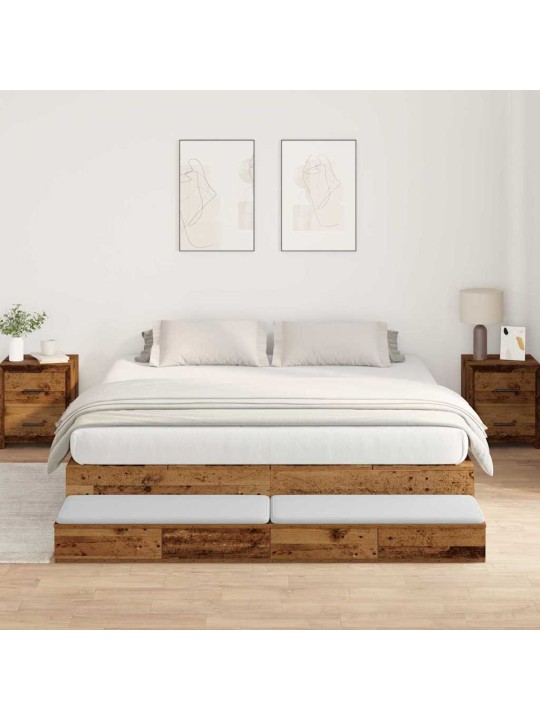 Gultas ar uzglabāšanas vietu vecs koks 236.5 x 200 x 31.5 cm