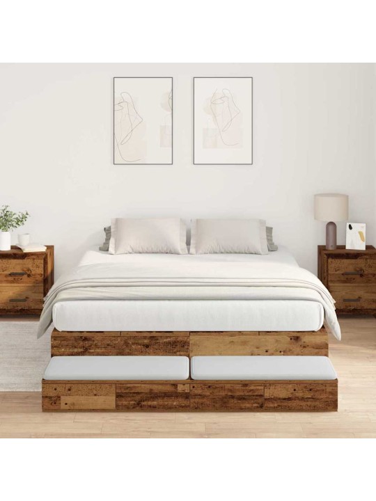 Gultas ar uzglabāšanas vietu vecs koks 236.5 x 150 x 31.5 cm