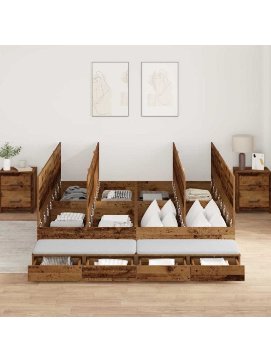 Gultas ar uzglabāšanas vietu vecs koks 236.5 x 180 x 31.5 cm