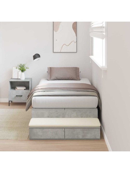 Gultas ar uzglabāšanas vietu betona pelēks 226.5 x 90 x 31.5 cm