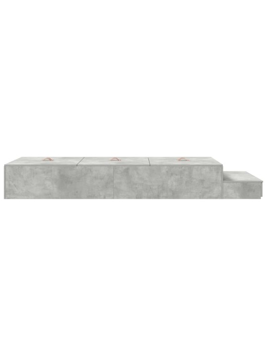 Gultas ar uzglabāšanas vietu betona pelēks 226.5 x 90 x 31.5 cm