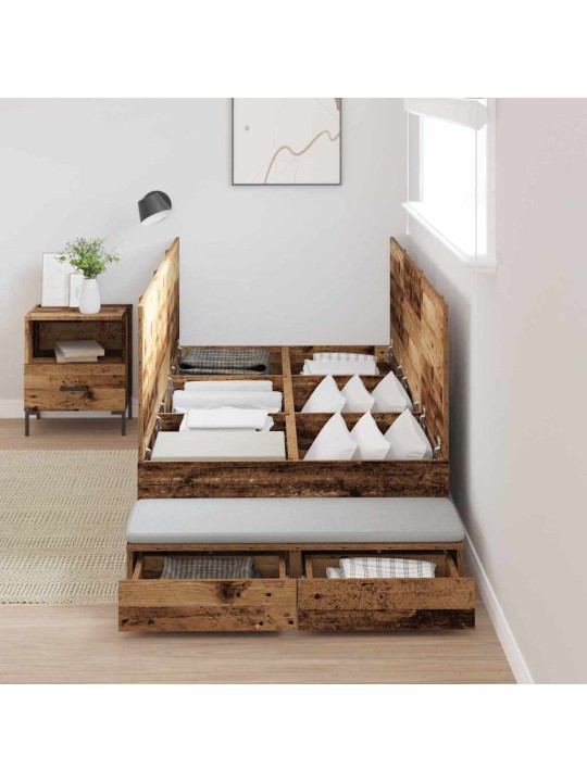 Gultas ar uzglabāšanas vietu vecs koks 226.5 x 90 x 31.5 cm