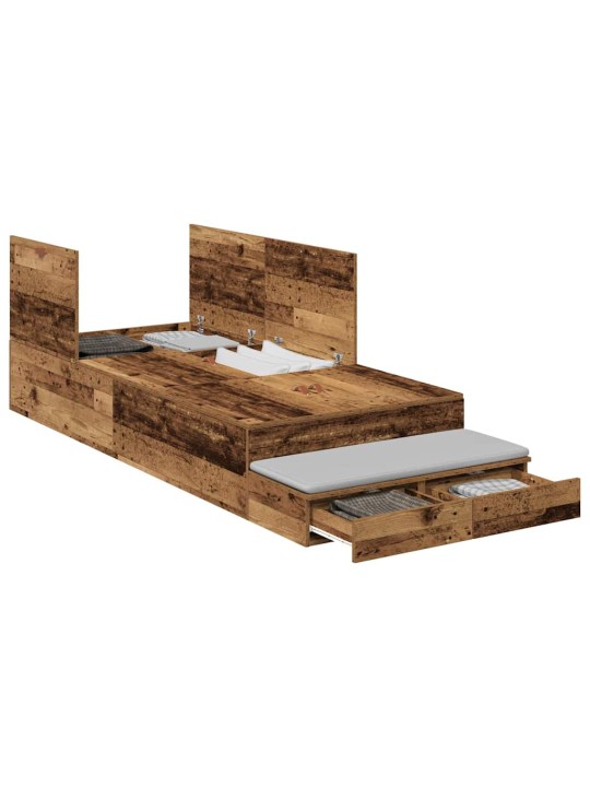Gultas ar uzglabāšanas vietu vecs koks 226.5 x 90 x 31.5 cm