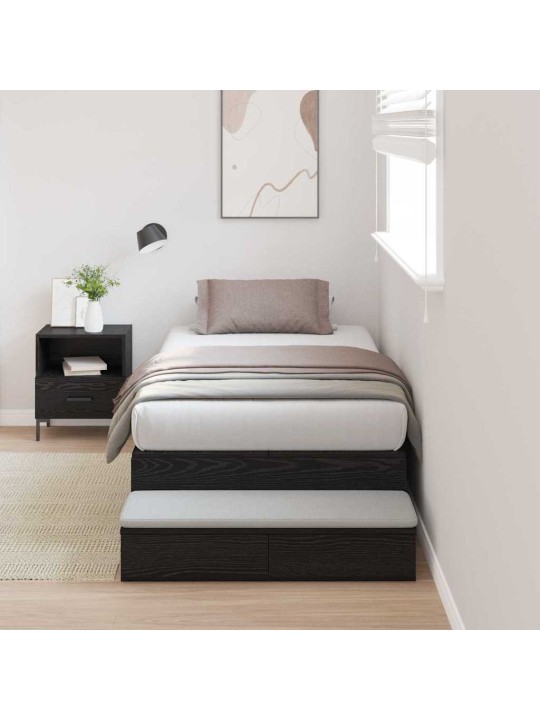 Gultas ar uzglabāšanas vietu melns ozols 226.5 x 75 x 31.5 cm