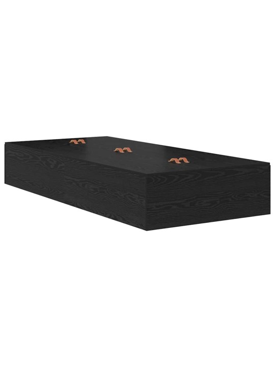 Gultas ar uzglabāšanas vietu melns ozols 226.5 x 75 x 31.5 cm