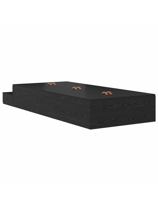 Gultas ar uzglabāšanas vietu melns ozols 226.5 x 75 x 31.5 cm