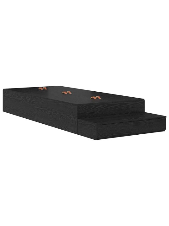 Gultas ar uzglabāšanas vietu melns ozols 226.5 x 75 x 31.5 cm