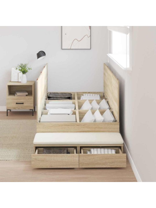 Gultas ar uzglabāšanas vietu sonoma ozols 226.5 x 75 x 31.5 cm