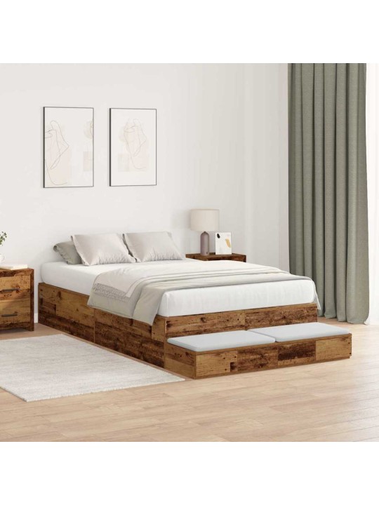 Gultas ar uzglabāšanas vietu vecs koks 226.5 x 120 x 31.5 cm