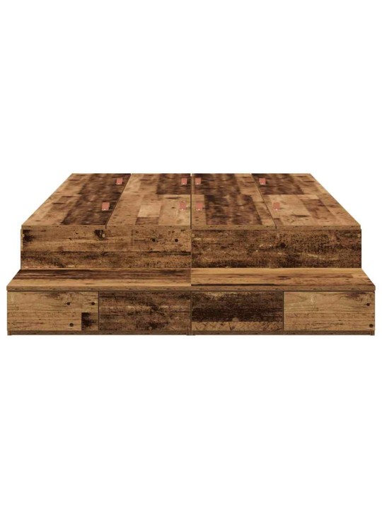 Gultas ar uzglabāšanas vietu vecs koks 226.5 x 120 x 31.5 cm