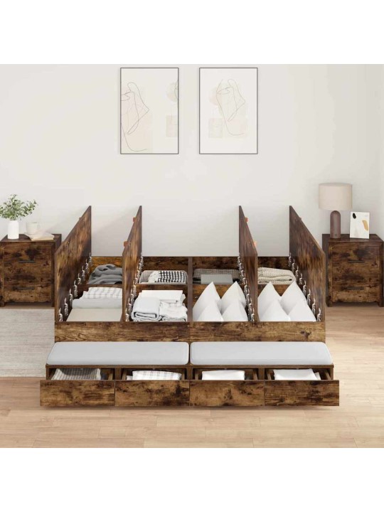 Gultas ar uzglabāšanas vietu dūmaka ozols 226.5 x 140 x 31.5 cm