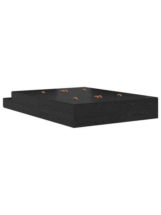 Gultas ar uzglabāšanas vietu melns ozols 226.5 x 135 x 31.5 cm