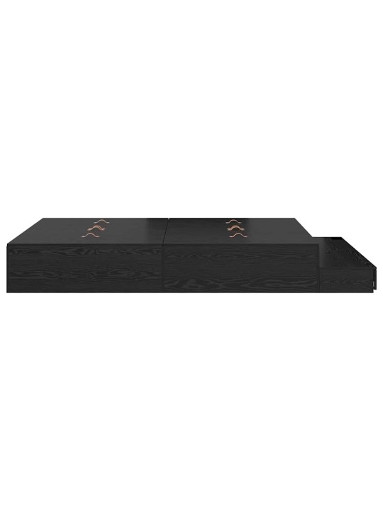 Gultas ar uzglabāšanas vietu melns ozols 226.5 x 135 x 31.5 cm