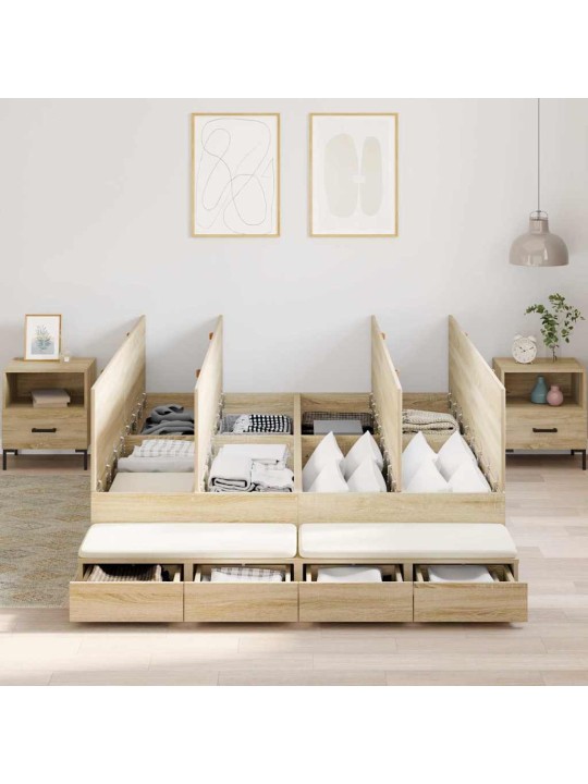 Gultas ar uzglabāšanas vietu sonoma ozols 226.5 x 135 x 31.5 cm