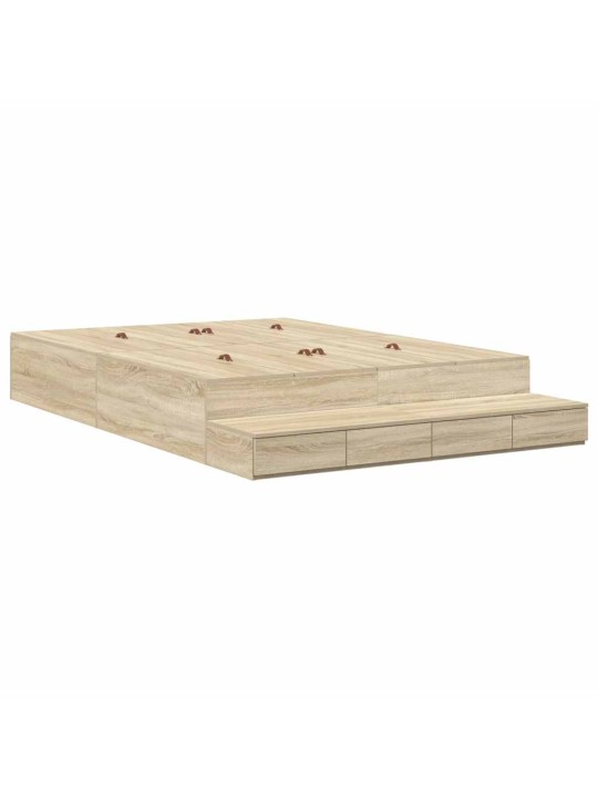 Gultas ar uzglabāšanas vietu sonoma ozols 226.5 x 135 x 31.5 cm