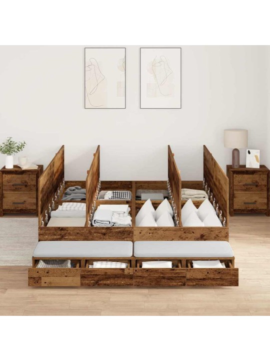 Gultas ar uzglabāšanas vietu vecs koks 226.5 x 135 x 31.5 cm