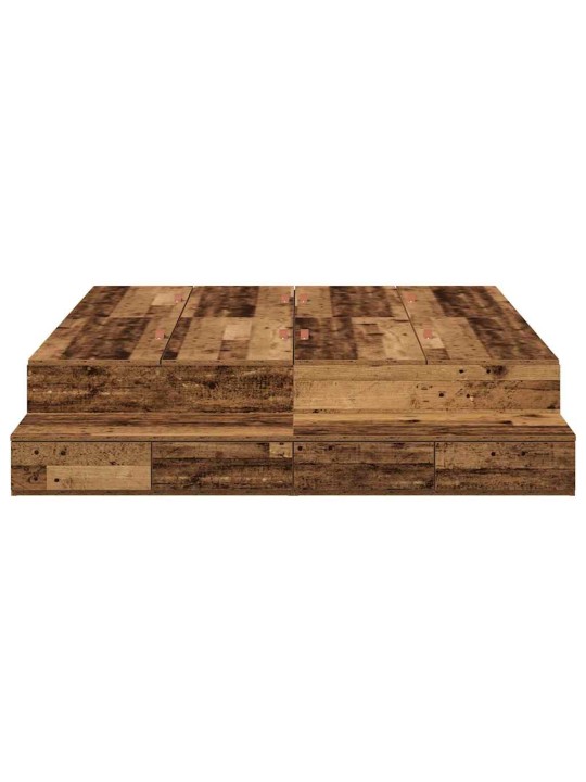 Gultas ar uzglabāšanas vietu vecs koks 226.5 x 135 x 31.5 cm
