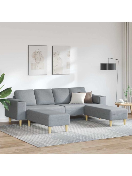 Dīvānu komplekts 3 pcs gaiši pelēka audums