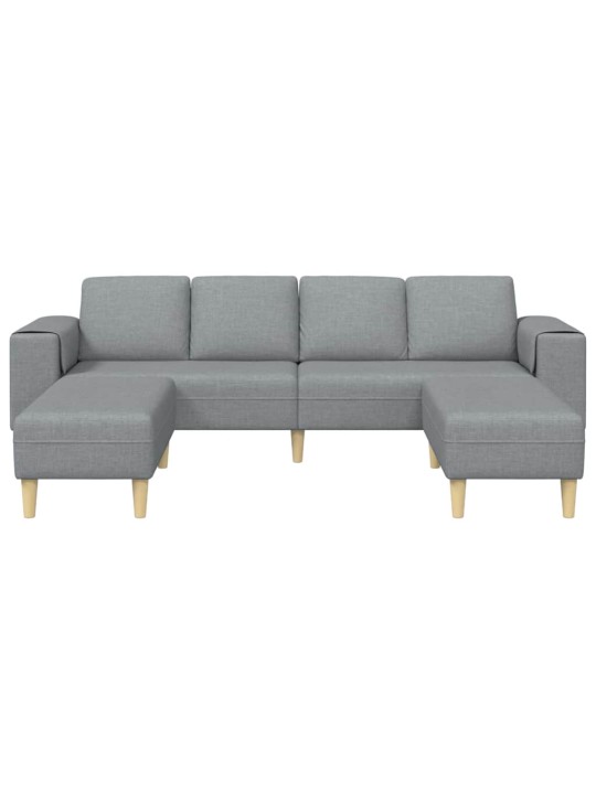 Dīvānu komplekts 3 pcs gaiši pelēka audums