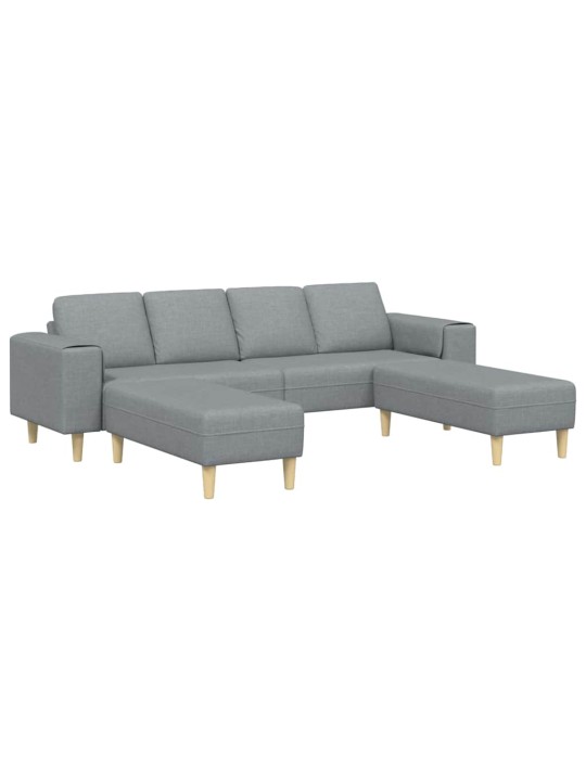 Dīvānu komplekts 3 pcs gaiši pelēka audums