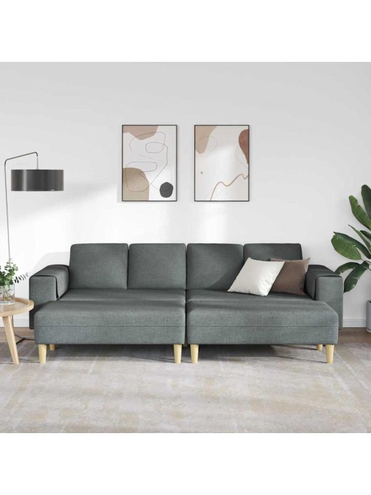 Dīvānu komplekts 3 pcs tumši pelēka audums