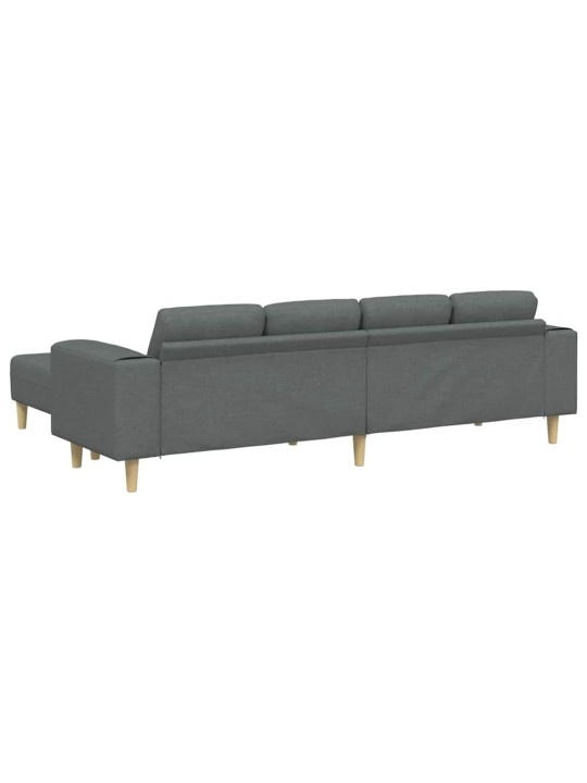 Dīvānu komplekts 3 pcs tumši pelēka audums