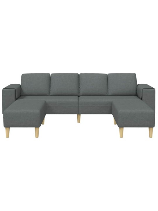 Dīvānu komplekts 3 pcs tumši pelēka audums