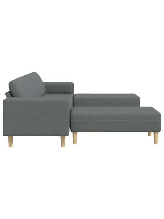 Dīvānu komplekts 3 pcs tumši pelēka audums