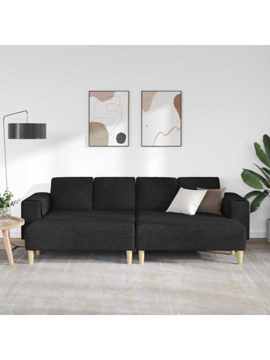 Dīvānu komplekts 3 pcs melna audums