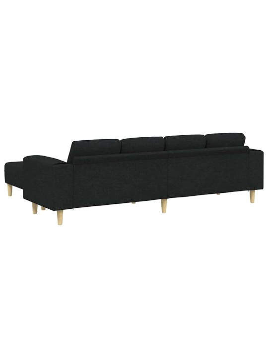Dīvānu komplekts 3 pcs melna audums