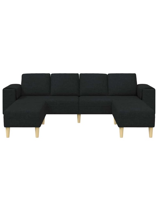 Dīvānu komplekts 3 pcs melna audums