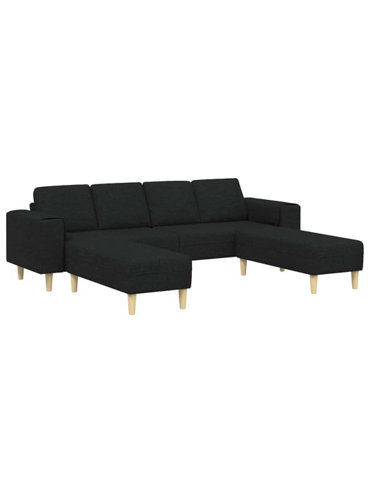 Dīvānu komplekts 3 pcs melna audums