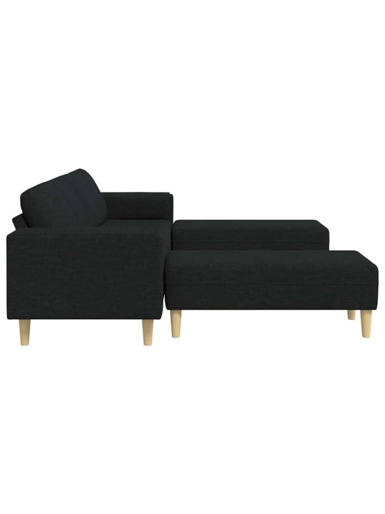 Dīvānu komplekts 3 pcs melna audums