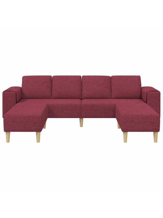 Dīvānu komplekts 3 pcs vīnsarkans audums