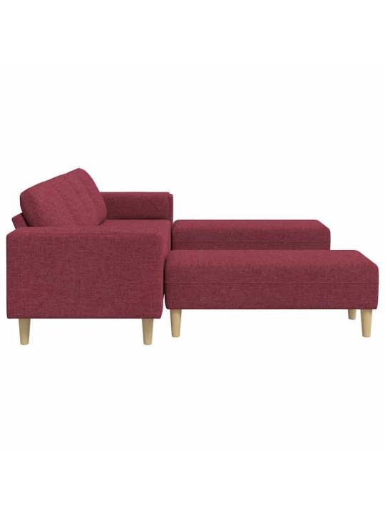Dīvānu komplekts 3 pcs vīnsarkans audums