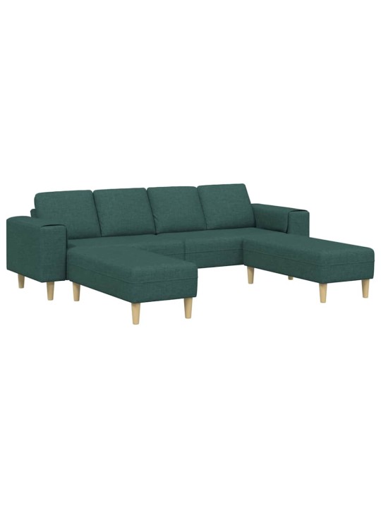 Dīvānu komplekts 3 pcs tumši zaļa audums