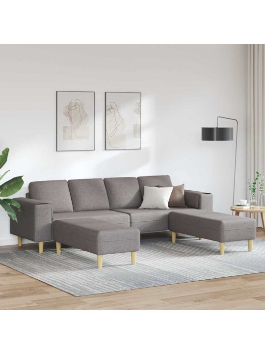Dīvānu komplekts 3 pcs pelēkbrūna audums