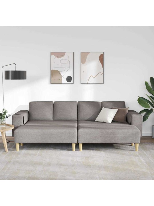Dīvānu komplekts 3 pcs pelēkbrūna audums