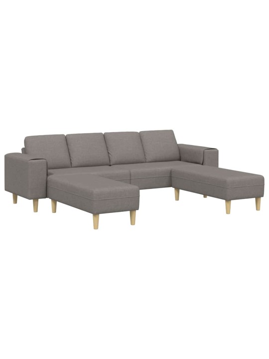 Dīvānu komplekts 3 pcs pelēkbrūna audums