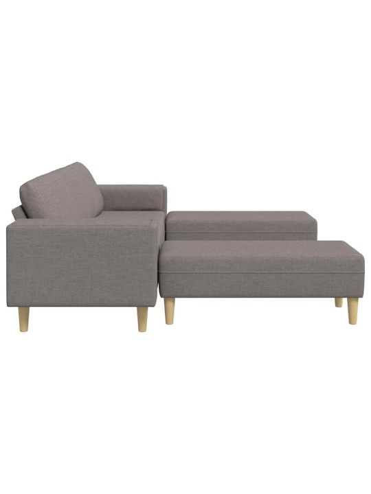 Dīvānu komplekts 3 pcs pelēkbrūna audums