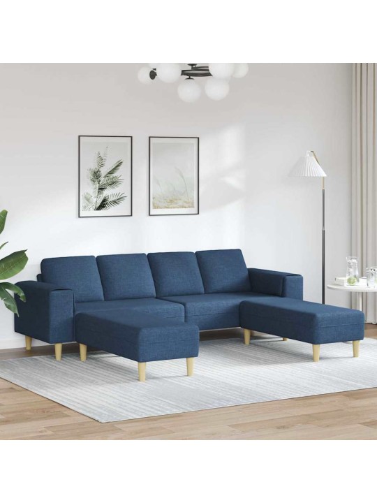 Dīvānu komplekts 3 pcs zila audums