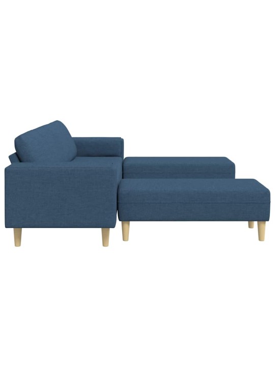 Dīvānu komplekts 3 pcs zila audums